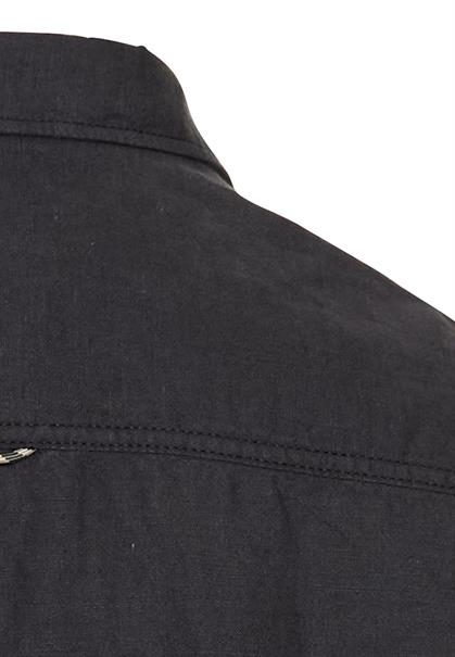 Kurzarmhemd aus einem Baumwoll-Leinenmix dark navy