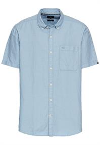 Kurzarmhemd aus einem Baumwoll-Leinenmix smoke blue