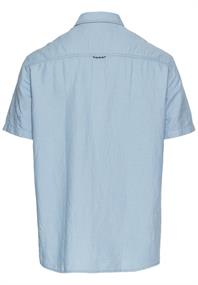 Kurzarmhemd aus einem Baumwoll-Leinenmix smoke blue
