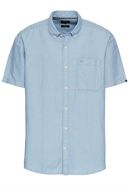 Kurzarmhemd aus einem Baumwoll-Leinenmix smoke blue