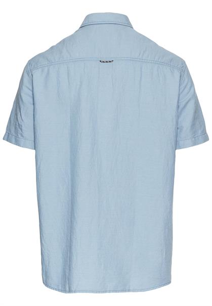 Kurzarmhemd aus einem Baumwoll-Leinenmix smoke blue