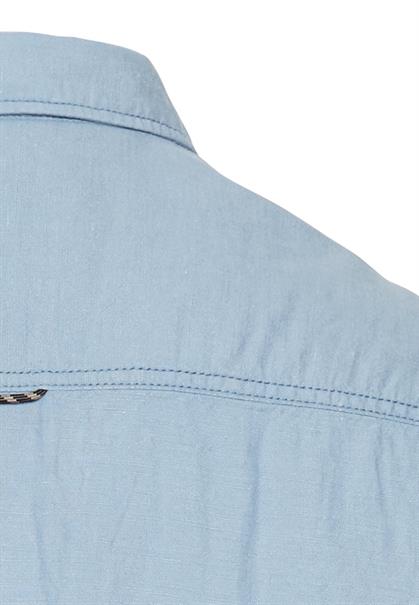 Kurzarmhemd aus einem Baumwoll-Leinenmix smoke blue