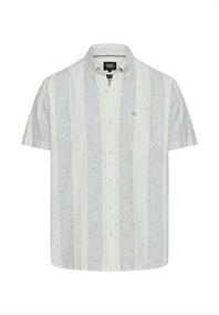 Kurzarmhemd aus Leinenmix indigo blue