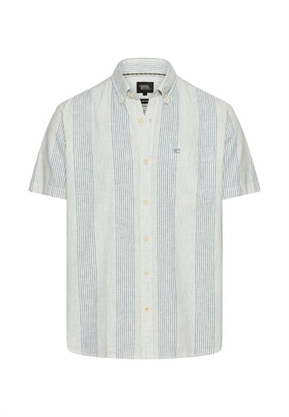 Kurzarmhemd aus Leinenmix indigo blue