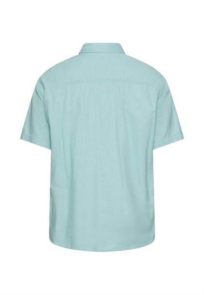 Kurzarmhemd aus Leinenmix ocean green