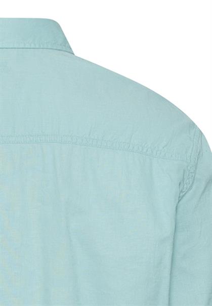 Kurzarmhemd aus Leinenmix ocean green