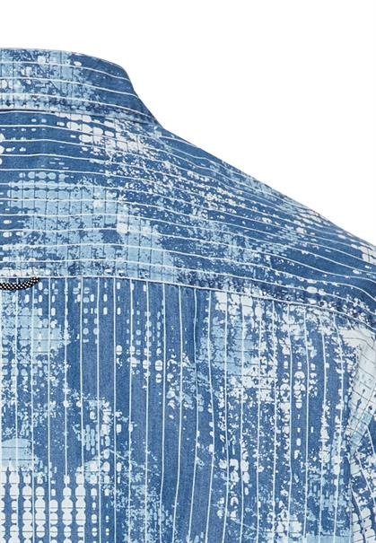 Kurzarmhemd mit Allover-Print dark navy