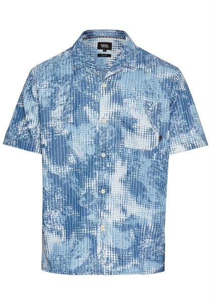 Kurzarmhemd mit Allover-Print dark navy