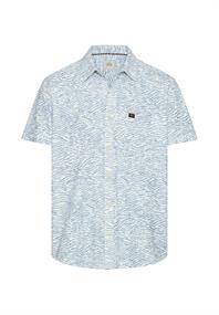 Kurzarmhemd mit Allover-Print indigo blue