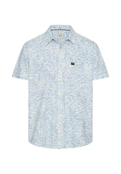 Kurzarmhemd mit Allover-Print indigo blue