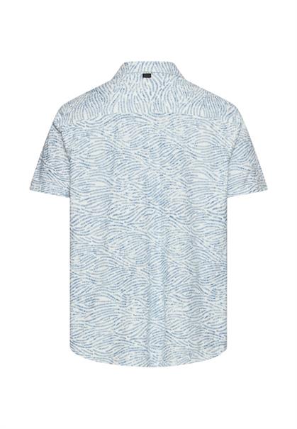 Kurzarmhemd mit Allover-Print indigo blue