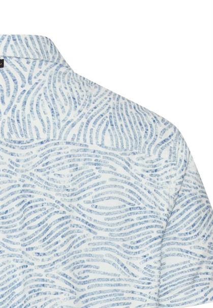 Kurzarmhemd mit Allover-Print indigo blue