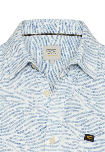 Kurzarmhemd mit Allover-Print indigo blue
