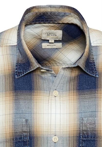 Kurzarmhemd mit Karomuster dark navy