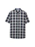 Kurzarmhemd mit Karomuster navy herringbone check