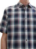 Kurzarmhemd mit Karomuster navy herringbone check