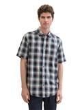 Kurzarmhemd mit Karomuster navy herringbone check