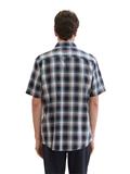 Kurzarmhemd mit Karomuster navy herringbone check