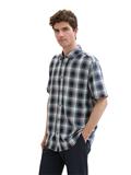 Kurzarmhemd mit Karomuster navy herringbone check