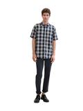 Kurzarmhemd mit Karomuster navy herringbone check
