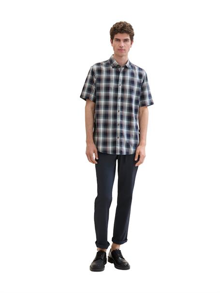 Kurzarmhemd mit Karomuster navy herringbone check