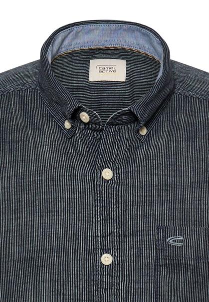 Kurzarmhemd mit Kontrastdetails dark navy