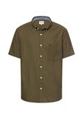 Kurzarmhemd mit Kontrastdetails deep olive