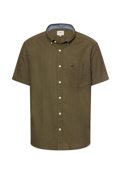 Kurzarmhemd mit Kontrastdetails deep olive