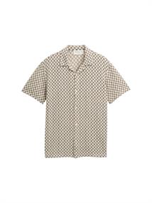 Kurzarmhemd mit Muster black white check design