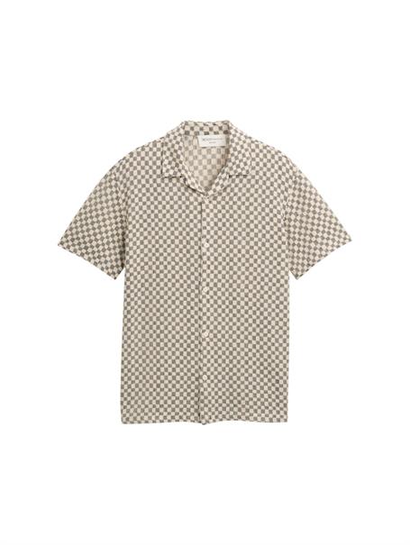 Kurzarmhemd mit Muster black white check design