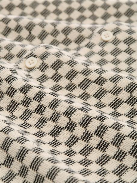 Kurzarmhemd mit Muster black white check design