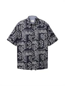 Kurzarmhemd mit Paisleyprint navy big paisley design