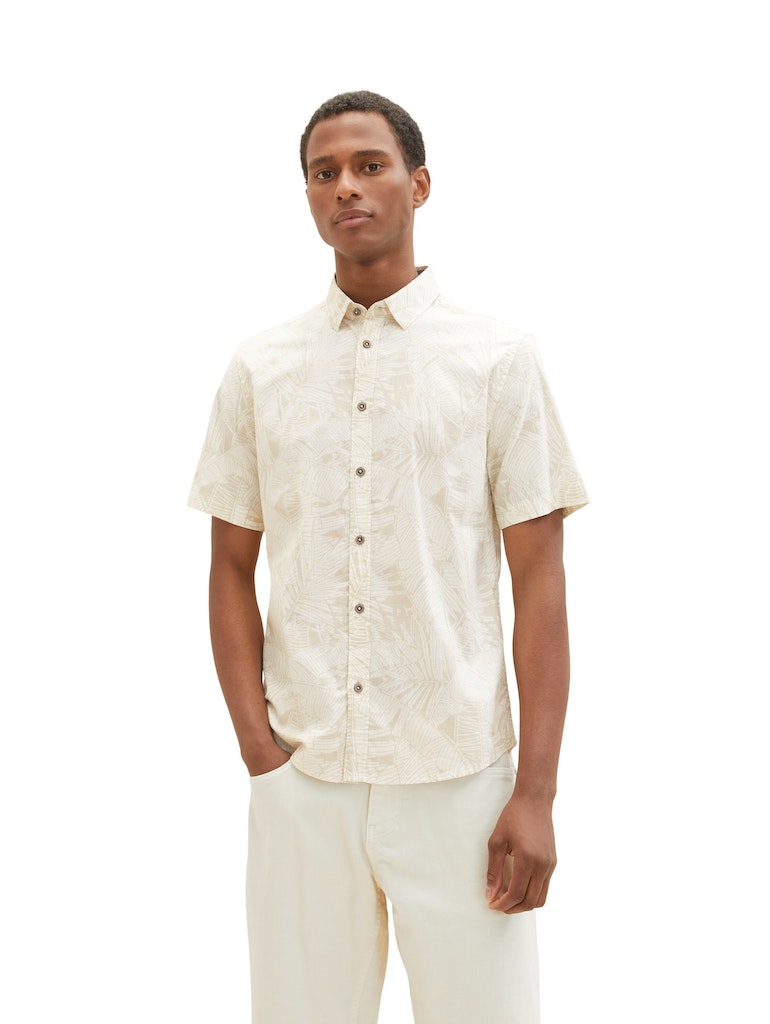 beige Tailor bequem mit Herren online Tom Palmenprint kaufen Halbarmhemd design offwhite Kurzarmhemd bei leaf