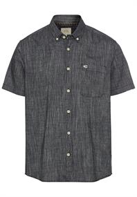 Kurzarmhemd mit Strukturmuster dark navy