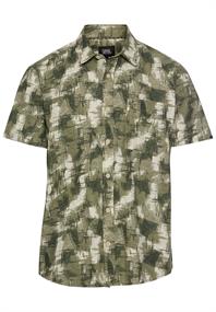 Kurzarmhemd mit Strukturmuster dusty khaki