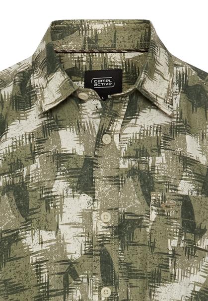 Kurzarmhemd mit Strukturmuster dusty khaki