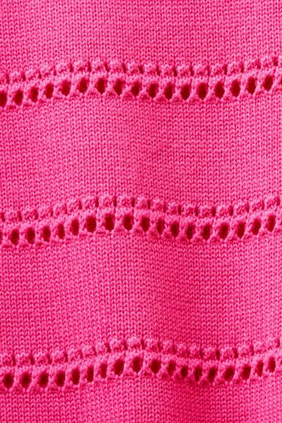 Kurzarmpullover im Pointelle-Design pink fuchsia