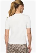 Kurzarmpullover mit Wellensaum offwhite