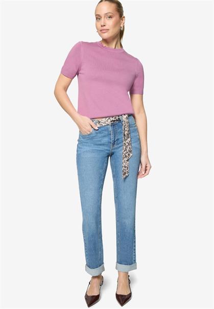 Kurzarmpullover mit Wellensaum smoky grape