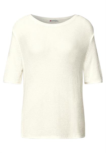 Kurzarmpullover off white