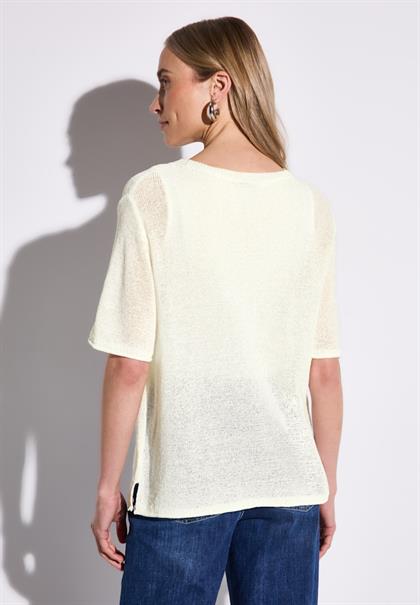 Kurzarmpullover off white