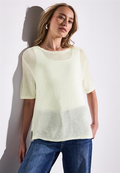 Kurzarmpullover off white