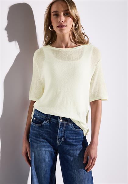 Kurzarmpullover off white