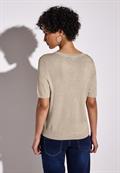Kurzarmpullover sheer beige mel.