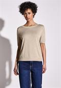 Kurzarmpullover sheer beige mel.