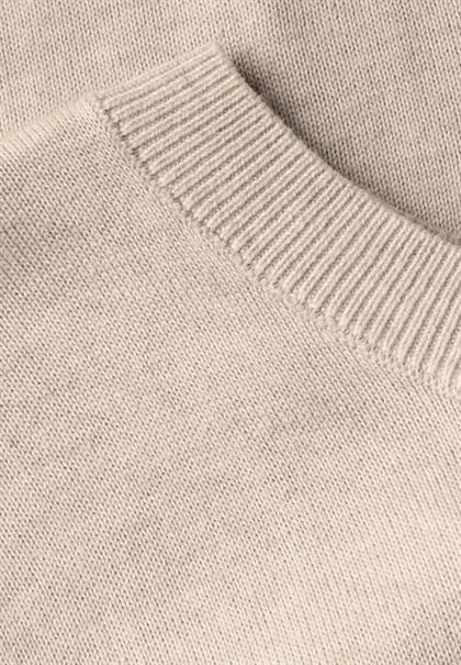 Kurzarmpullover sheer beige mel.