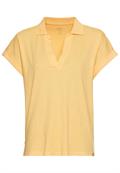 Kurzarmshirt mit Polokragen apricot