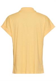 Kurzarmshirt mit Polokragen apricot
