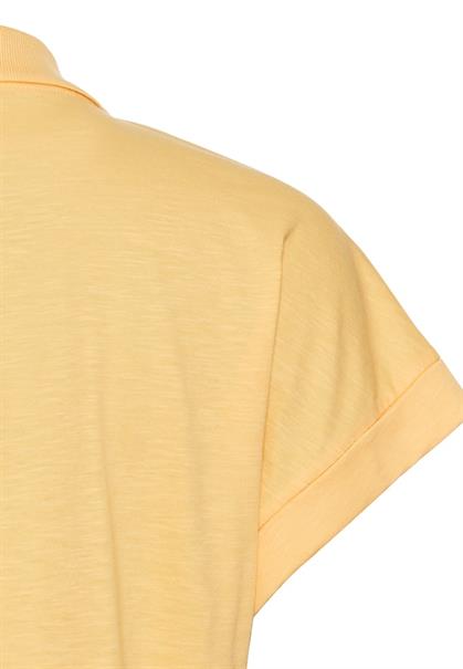 Kurzarmshirt mit Polokragen apricot