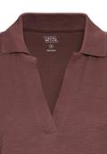 Kurzarmshirt mit Polokragen brickrose